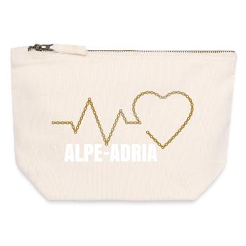 Vacances cyclistes Alpe Adria - Pochette zippée en toile 12 x 13 cm - blanc naturel - Devant