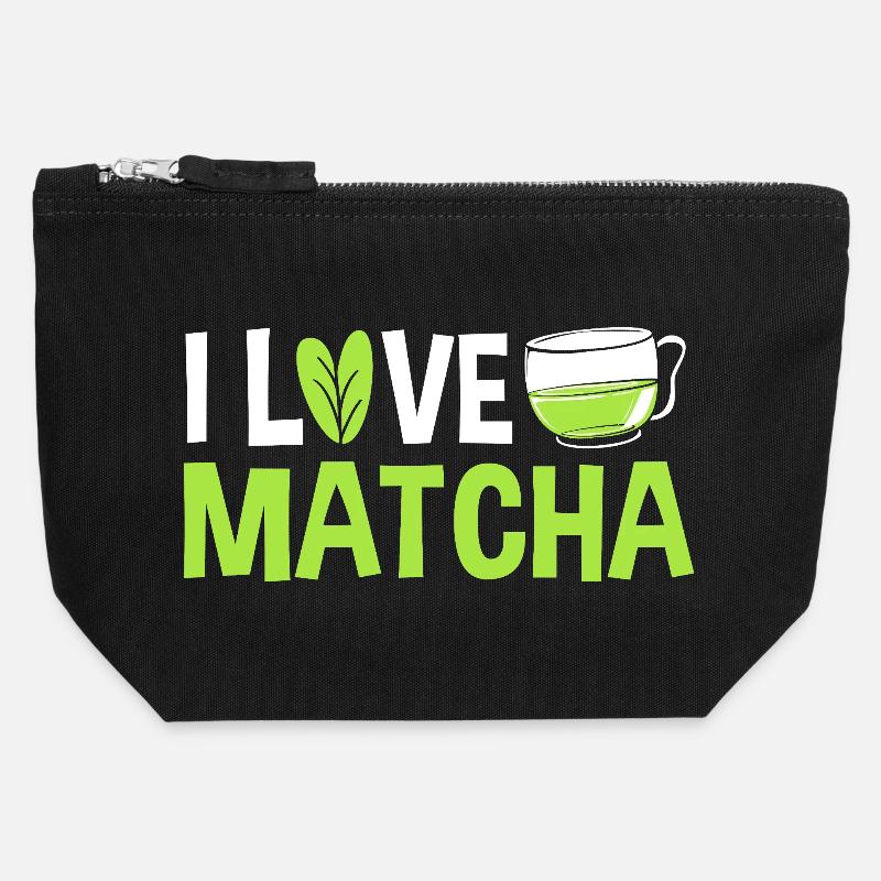 Le Matcha - Pochette zippée en toile 12 x 13 cm - noir