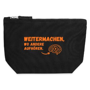 Keep Up Saying Brain Icon - Canvas Zip Pouch 12 x 13 cm - black - Front