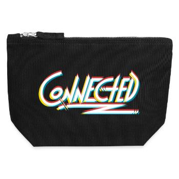 Connected_white_prism - Canvas Zip Pouch 12 x 13 cm - black - Front