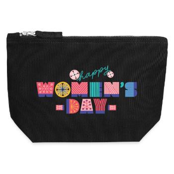 internationaler Frauentag - Canvas Reißverschluss-Täschchen (12 x 13 cm) - Schwarz - Vorne