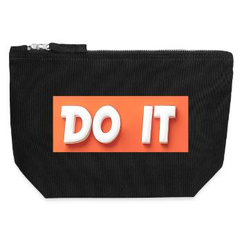 FAIS-LE! Personnalisable - Pochette zippée en toile 12 x 13 cm - noir - Devant