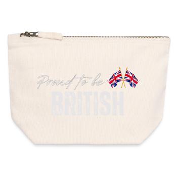 Proud British, I love the UK - Canvas Zip Pouch 12 x 13 cm - nature - Front