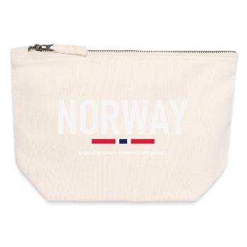 Norway - Norge - Norwegen - Flagge - Skandinavien - Canvas Reißverschluss-Täschchen (12 x 13 cm) - Naturweiß - Vorne