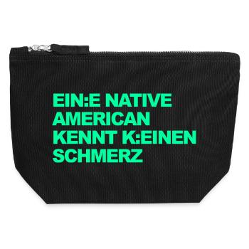 SATIRE WOKE : Un Indien ne connaît pas la douleur - Pochette zippée en toile 12 x 13 cm - noir - Devant