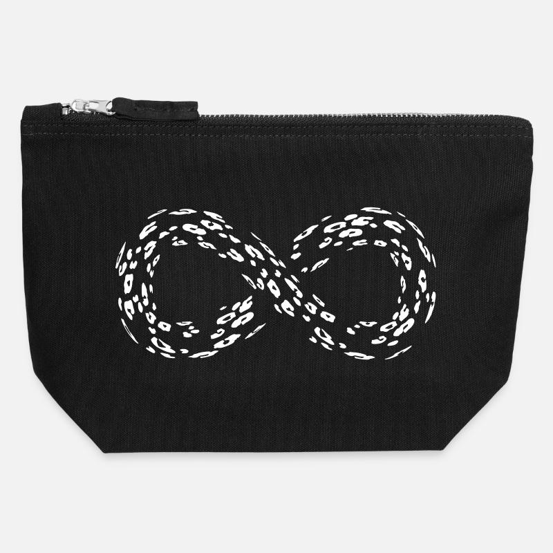 Leopard Infinity Loop - Canvas Zip Pouch 12 x 13 cm - black