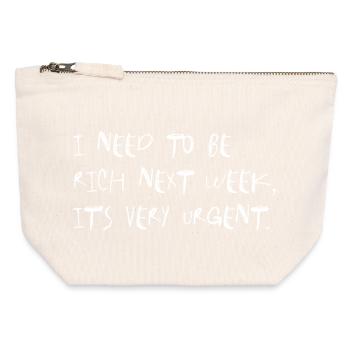 I Need to Be Rich Next Week - Canvas Zip Pouch 12 x 13 cm - nature - Front