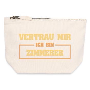 Zimmerer - Canvas Reißverschluss-Täschchen (12 x 13 cm) - Naturweiß - Vorne
