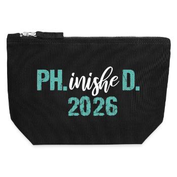 Doctorat 2026 Doctorat philistin Thèse PhD - Pochette zippée en toile 12 x 13 cm - noir - Devant