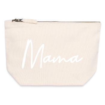 Mama - Canvas Reißverschluss-Täschchen (12 x 13 cm) - Naturweiß - Vorne