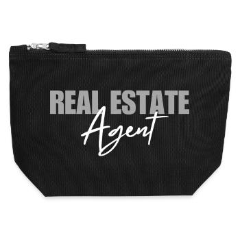 Agent immobilier Agent immobilier - Pochette zippée en toile 12 x 13 cm - noir - Devant