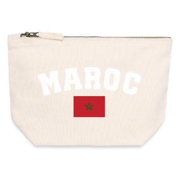 Maroc drapeau L'Équipe du Maroc - Pochette zippée en toile 12 x 13 cm - blanc naturel - Devant