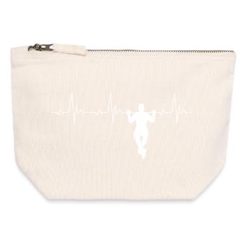 Calisthenics pull-up heartbeat street workout - Canvas Zip Pouch 12 x 13 cm - nature - Front