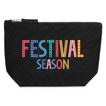 festival - Canvas Zip Pouch 12 x 13 cm - black - Front