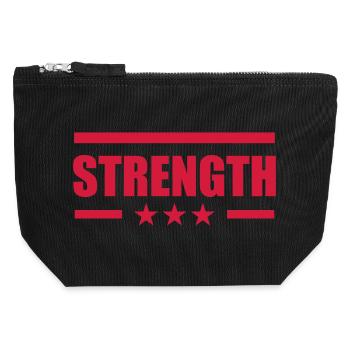 Strength - Canvas Zip Pouch 12 x 13 cm - black - Front