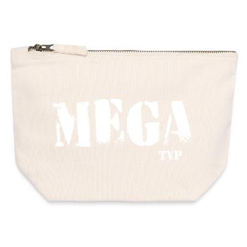 Mega Typ Grunge Schriftzug ego - Canvas Reißverschluss-Täschchen (12 x 13 cm) - Naturweiß - Vorne