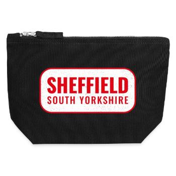 Sheffield Süd Yorkshire Stadtlogo - Canvas Reißverschluss-Täschchen (12 x 13 cm) - Schwarz - Vorne
