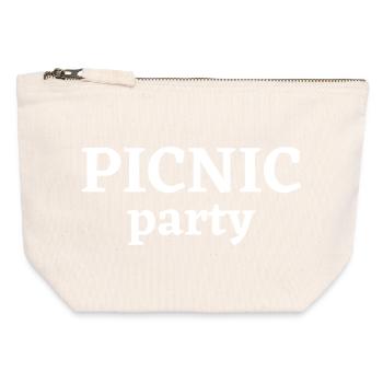 picnic, picnic party, summer - Canvas Zip Pouch 12 x 13 cm - nature - Front