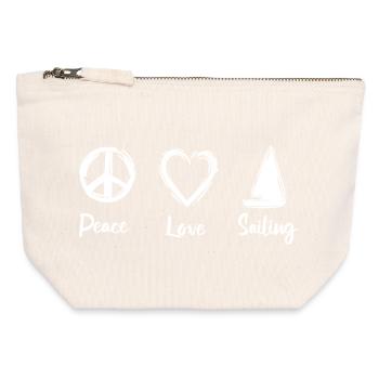 Peace Love Sailing - Canvas Reißverschluss-Täschchen (12 x 13 cm) - Naturweiß - Vorne