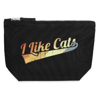 I Like Cats - Canvas Zip Pouch 12 x 13 cm - black - Front