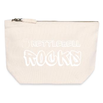 Kettlebell ROCKS Shirts weiß - Canvas Reißverschluss-Täschchen (12 x 13 cm) - Naturweiß - Vorne