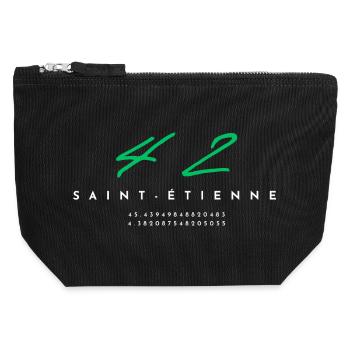 Saint-étienne - cadeau - hollywood - Pochette zippée en toile 12 x 13 cm - noir - Devant