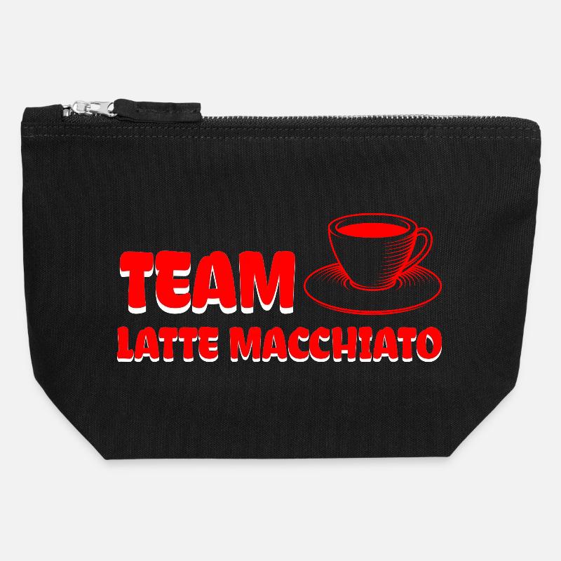 Team Latte macchiato Cool coffee design. - Canvas Zip Pouch 12 x 13 cm - black