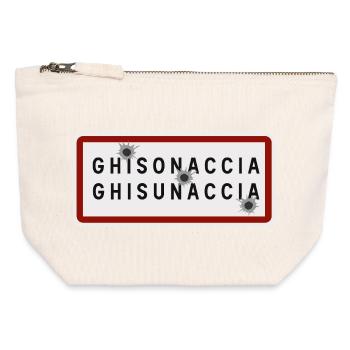 Panneau d’entrée de la ville de Ghisonaccia - Pochette zippée en toile 12 x 13 cm - blanc naturel - Devant