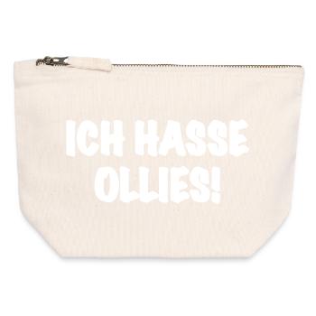 Ich hasse Ollies - Skateboarding Skater Trick - Canvas Reißverschluss-Täschchen (12 x 13 cm) - Naturweiß - Vorne