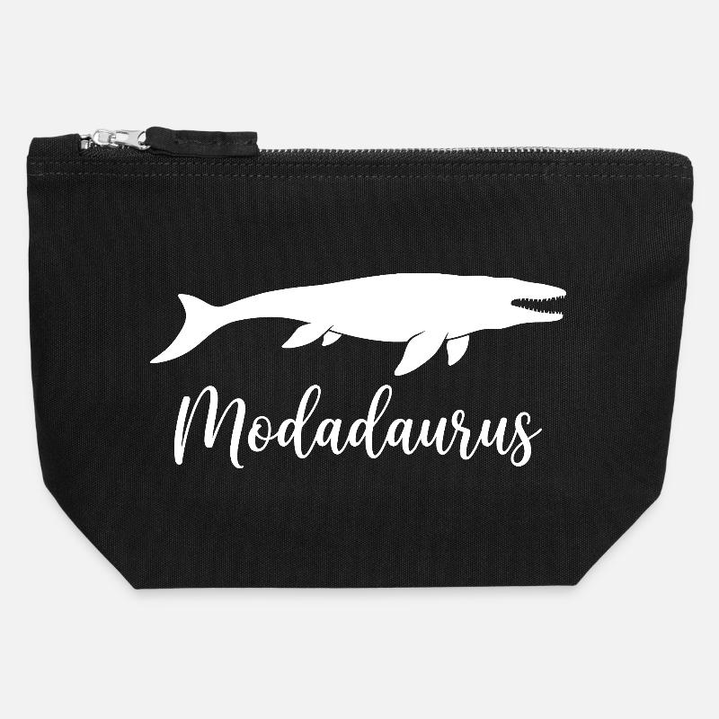 Modadaurus Mosasaurus Dinosaur-far - Kanvas taske med lynlås 12 x 13 cm - sort