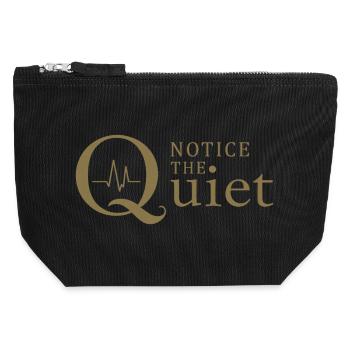 Remarquez la pleine conscience et le silence silencieux - Pochette zippée en toile 12 x 13 cm - noir - Devant