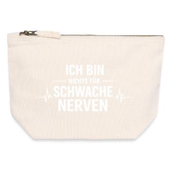 Ich bin nichts für schwache Nerven - Canvas Reißverschluss-Täschchen (12 x 13 cm) - Naturweiß - Vorne