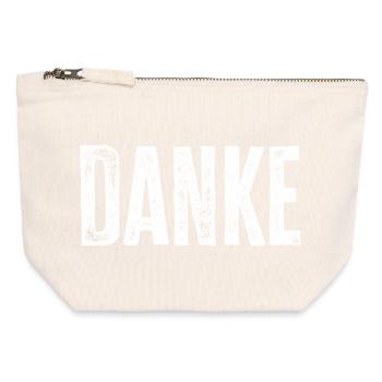 Lettres de remerciement – Conception de texte minimaliste - Pochette zippée en toile 12 x 13 cm - blanc naturel - Devant
