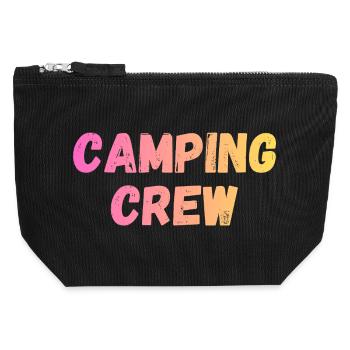Camping Crew - Canvas Reißverschluss-Täschchen (12 x 13 cm) - Schwarz - Vorne