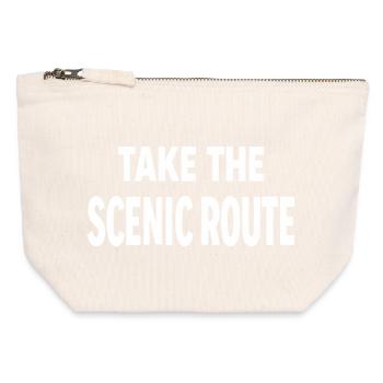 Take the scenic route Abenteuer Reise Spruch - Canvas Zip Pouch 12 x 13 cm - nature - Front