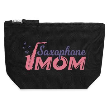 Saxophone Nut - Canvas Zip Pouch 12 x 13 cm - black - Front