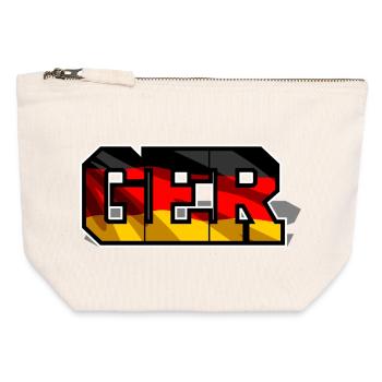Germany GER Block Writing Football Shirt - Canvas Zip Pouch 12 x 13 cm - nature - Front