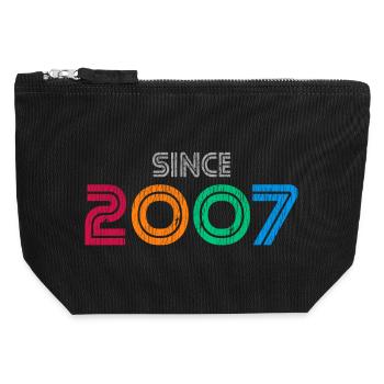 Seit 2007 | Vintage-Retro-Farbenes Jahr - Canvas Reißverschluss-Täschchen (12 x 13 cm) - Schwarz - Vorne