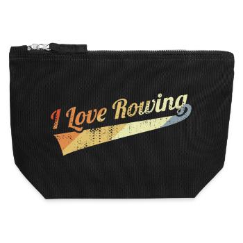 I like rowing - Canvas Zip Pouch 12 x 13 cm - black - Front