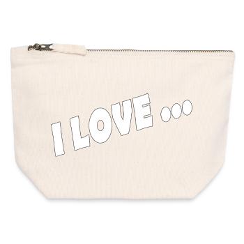 I LOVE ... - Canvas Reißverschluss-Täschchen (12 x 13 cm) - Naturweiß - Vorne