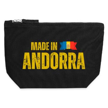 Made in Andorra, Andorran pride - Canvas Zip Pouch 12 x 13 cm - black - Front