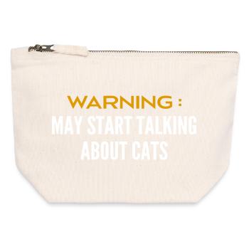 Be careful can talk about cats - Canvas Zip Pouch 12 x 13 cm - nature - Front