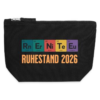 Rente 2026 Periodensystem Design - Canvas Reißverschluss-Täschchen (12 x 13 cm) - Schwarz - Vorne