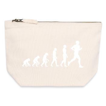 JOGGING RACE – RUNNING POWER! MARATHON RUNNING RACE - Canvas Zip Pouch 12 x 13 cm - nature - Front