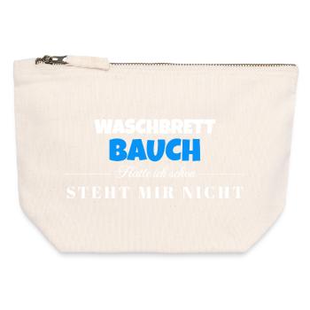 Waschbrett Bauch Spruch – Steht Mir Nicht - Canvas Reißverschluss-Täschchen (12 x 13 cm) - Naturweiß - Vorne
