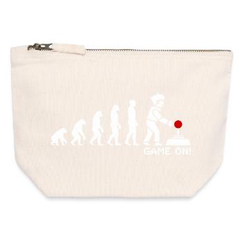 Game On Evolution: Gaming Button Gamer Nerd - Canvas Reißverschluss-Täschchen (12 x 13 cm) - Naturweiß - Vorne