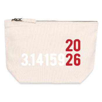 Pi Day 2026 avec le jeu des chiffres | Numéro de district 3.1415 - Pochette zippée en toile 12 x 13 cm - blanc naturel - Devant