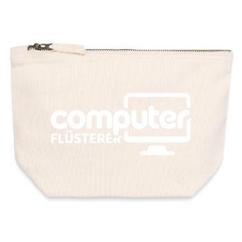 Computer Whisperer Monitor Illustration - Canvas Zip Pouch 12 x 13 cm - nature - Front