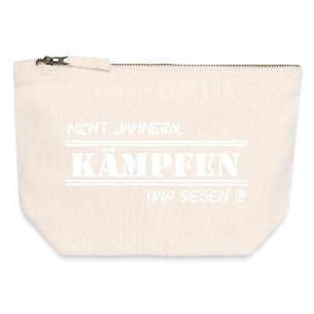 Fun Spruch Shirt Arbeit Nicht Jammern kämpfen (25) - Canvas Reißverschluss-Täschchen (12 x 13 cm) - Naturweiß - Vorne