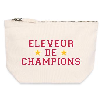 Eleveur de Champions - Pochette zippée en toile 12 x 13 cm - blanc naturel - Devant